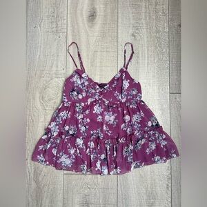 Abercrombie & Fitch Purple Floral Camisole Size Small